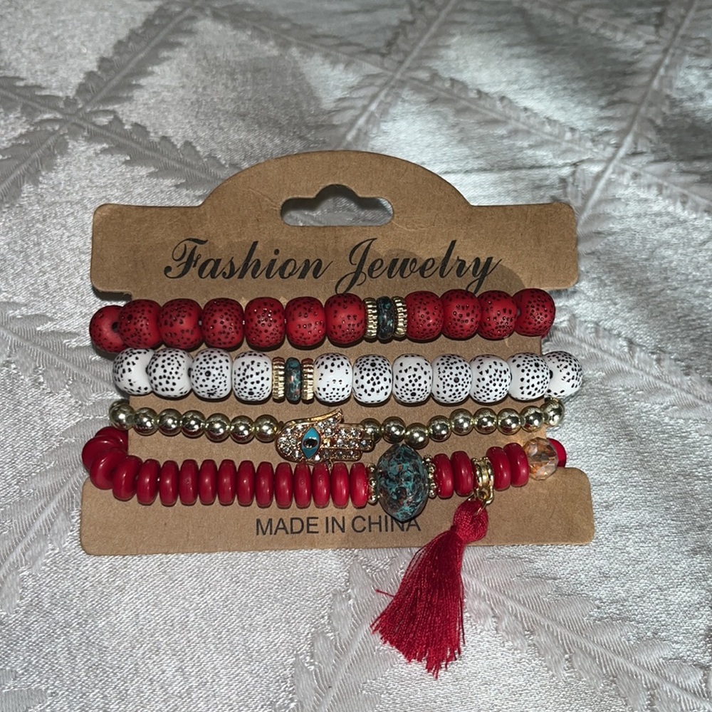 New Boho stackable stretch bead bracelets. (4)